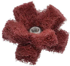 Standard Abrasives - 1-1/2" Diam Medium Density Cross Buff - 2 Plys, 8-32 Thread, Very Fine Grade, 20,000 Max RPM - Caliber Tooling