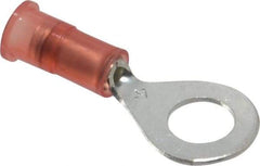 3M - 22-18 AWG Partially Insulated Crimp Connection Circular Ring Terminal - 1/4" Stud, Copper Contact - Caliber Tooling