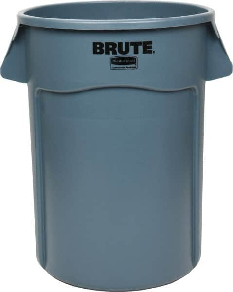 Rubbermaid - 44 Gal Gray Round Trash Can - Polyethylene, 31-1/2" High - Caliber Tooling