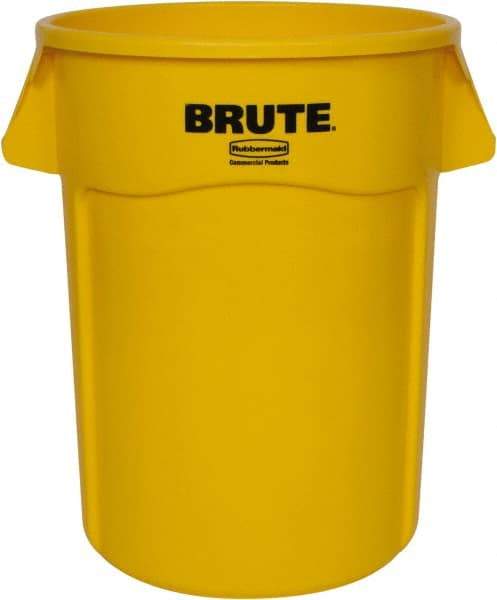 Rubbermaid - 44 Gal Yellow Round Trash Can - Polyethylene, 31-1/2" High - Caliber Tooling