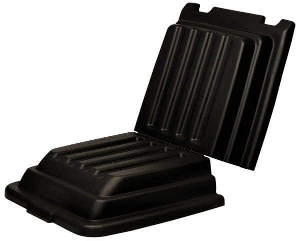 Rubbermaid - 66-7/8" Long x 34-1/2" Wide x 9" High, Black Plastic Hinged Lid - Use with Dome Lid Fits 1 Cu. Yd. - Caliber Tooling