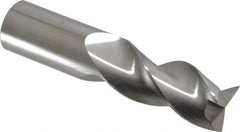 SGS - 1", 2" LOC, 1" Shank Diam, 4-1/2" OAL, 3 Flute, Solid Carbide Square End Mill - Single End, Uncoated, Spiral Flute, 38° Helix, Right Hand Cut, Right Hand Flute, Series 43 - Caliber Tooling