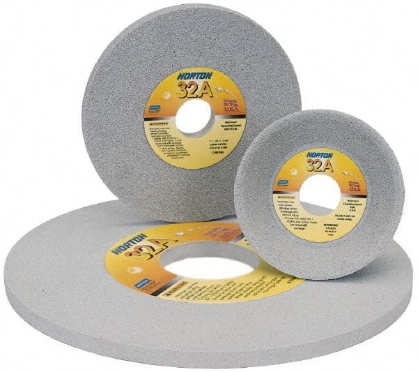 Norton - 20" Diam x 12" Hole x 2" Wide Centerless & Cylindrical Grinding Wheel - 46 Grit, Aluminum Oxide, Type 1, Coarse Grade, Vitrified Bond, No Recess - Caliber Tooling