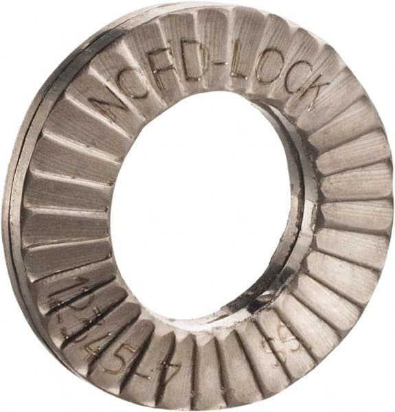 Nord-Lock - 1/2", 1.008" OD, Uncoated, Stainless Steel Wedge Lock Washer - Grade 316L, 0.522 to 0.538" ID - Caliber Tooling