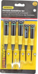 General - 5 Piece T6 to T10 Micro Handle Torx Driver Set - T6, T7, T8, T9, T10 - Caliber Tooling