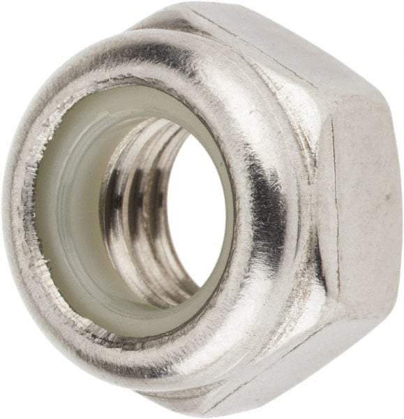 Value Collection - M8x1.25 Metric Coarse 18-8 & Austenitic Grade A2 Hex Lock Nut with Nylon Insert - 8mm High, Uncoated - Caliber Tooling