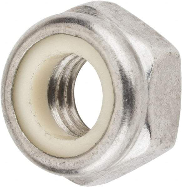 Value Collection - M10x1.50 Metric Coarse 18-8 & Austenitic Grade A2 Hex Lock Nut with Nylon Insert - 10mm High, Uncoated - Caliber Tooling