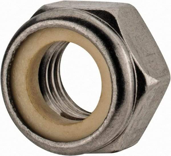 Value Collection - M12x1.75 Metric Coarse 18-8 & Austenitic Grade A2 Hex Lock Nut with Nylon Insert - 12mm High, Uncoated - Caliber Tooling