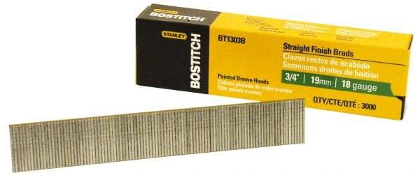 Stanley Bostitch - 18 Gauge 3/4" Long Brad Nails for Power Nailers - Steel, Galvanized Finish, Brad Head, Chisel Point - Caliber Tooling