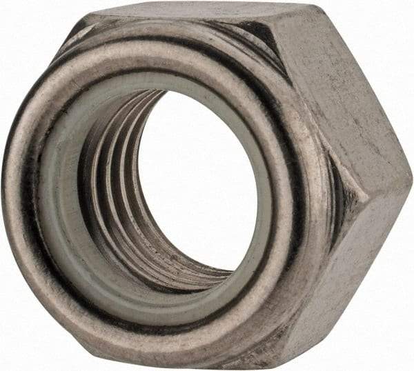 Value Collection - M18x2.50 Metric Coarse 18-8 & Austenitic Grade A2 Hex Lock Nut with Nylon Insert - 18.5mm High, Uncoated - Caliber Tooling