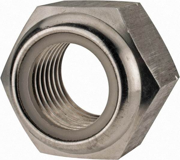 Value Collection - M33x3.50 Metric Coarse 18-8 & Austenitic Grade A2 Hex Lock Nut with Nylon Insert - 33mm High, Uncoated - Caliber Tooling