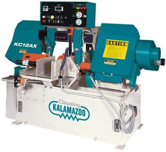 Clausing - 12-3/4 x 12-9/16" Max Capacity, Automatic Variable Speed Pulley Horizontal Bandsaw - 95 to 395 SFPM Blade Speed, 230/460 Volts, 5 hp, 3 Phase - Caliber Tooling