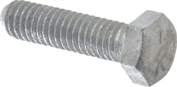 Value Collection - 5/16-18 UNC, 1-1/4" Length Under Head Hex Head Cap Screw - Fully Threaded, Grade 5 Steel, Hot Dipped Galvanized Finish, 1/2" Hex - Caliber Tooling