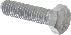 Value Collection - 5/16-18 UNC, 1-1/4" Length Under Head Hex Head Cap Screw - Fully Threaded, Grade 5 Steel, Hot Dipped Galvanized Finish, 1/2" Hex - Caliber Tooling