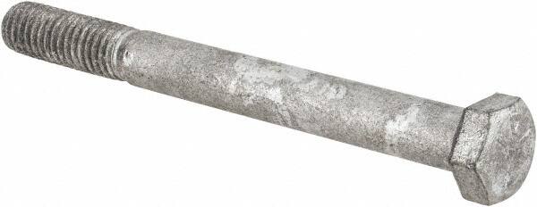 Value Collection - 3/8-16 UNC, 3-3/4" Length Under Head Hex Head Cap Screw - Partially Threaded, Grade 5 Steel, Hot Dipped Galvanized Finish, 9/16" Hex - Caliber Tooling