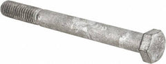 Value Collection - 3/8-16 UNC, 3-3/4" Length Under Head Hex Head Cap Screw - Partially Threaded, Grade 5 Steel, Hot Dipped Galvanized Finish, 9/16" Hex - Caliber Tooling