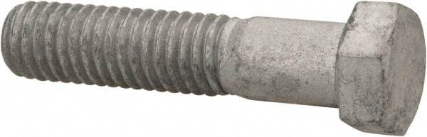 Value Collection - 7/16-14 UNC, 2" Length Under Head Hex Head Cap Screw - Partially Threaded, Grade 5 Steel, Hot Dipped Galvanized Finish, 5/8" Hex - Caliber Tooling