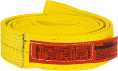 Lift-All - 8' Long x 3" Wide, 16,300 Lb Vertical Capacity, 2 Ply, Polyester Web Sling - 13,000 Lb Choker Capacity, Yellow - Caliber Tooling