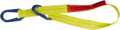 Lift-All - 16' Long x 4" Wide, 11,500 Lb Vertical Capacity, 2 Ply, Polyester Web Sling - 9,200 Lb Choker Capacity, Yellow - Caliber Tooling