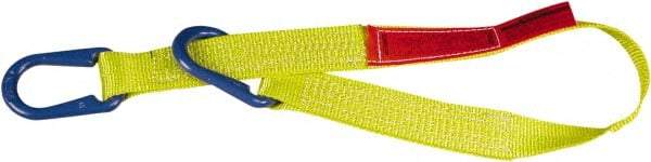 Lift-All - 8' Long x 2" Wide, 6,400 Lb Vertical Capacity, 2 Ply, Nylon Web Sling - 5,000 Lb Choker Capacity, Yellow - Caliber Tooling