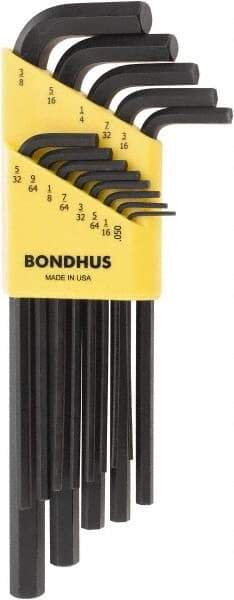 Bondhus - 13 Piece L-Key Hex Key Set - Hex Range 0.05 to 3/8" - Caliber Tooling