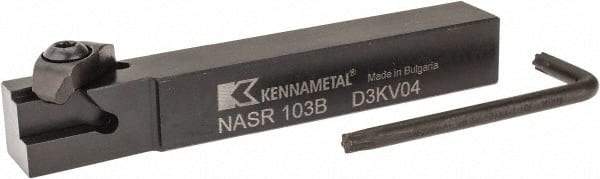 Kennametal - Internal/External Thread, Right Hand Cut, 5/8" Shank Width x 5/8" Shank Height Indexable Threading Toolholder - 4-1/2" OAL, N.3R Insert Compatibility, NAS Toolholder, Series Top Notch - Caliber Tooling