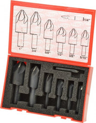 Keo - 7 Piece, 1/4 to 1" Head Diam, 90° Included Angle, Single End Countersink Set - Caliber Tooling