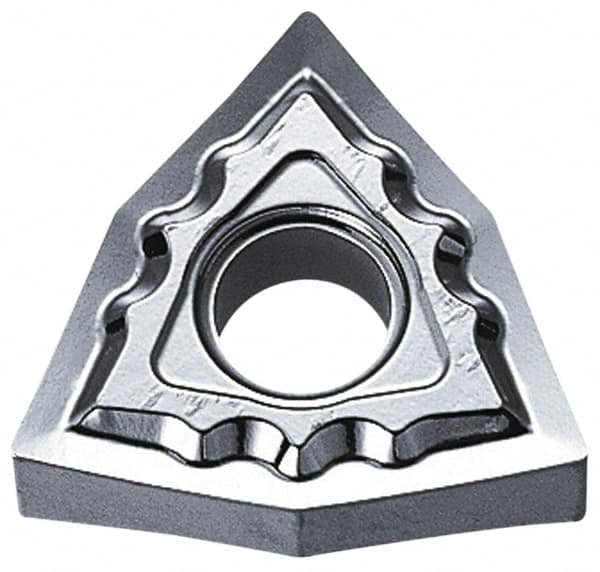 Kyocera - WNMG432 AH Grade KW10 Carbide Turning Insert - Uncoated, 80° Trigon, 1/2" Inscr Circle, 3/16" Thick, 1/32" Corner Radius - Caliber Tooling