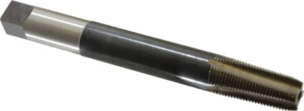 Hertel - 3/8-18 NPT, 4 Flute, Plug Chamfer, Bright Finish, High Speed Steel, Extension Pipe Tap - 6" OAL, 1-1/16" Thread Length - Caliber Tooling