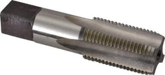 Hertel - 1/2-14" BSPRP, 4 Flutes, Plug Chamfer, Bright Finish, High Speed Steel British Standard Pipe Tap - 1-3/8" Thread Length, 3-1/8" Overall Length - Exact Industrial Supply