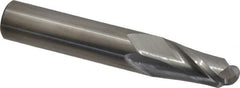 Hertel - 1/2" Diam, 1" LOC, 2 Flute Solid Carbide Ball End Mill - Uncoated, Single End, 3" OAL, 1/2" Shank Diam - Caliber Tooling