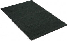 PRO-SAFE - 6 Ft. Long x 4 Ft. Wide, Poly Blended Carpet Surface, Ribbed Entrance Matting - 5/16 Inch Thick, Indoor, Medium Traffic, Vinyl, Green - Caliber Tooling