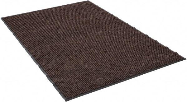 PRO-SAFE - 6 Ft. Long x 4 Ft. Wide, Poly Blended Carpet Surface, Ribbed Entrance Matting - 5/16 Inch Thick, Indoor, Medium Traffic, Vinyl, Brown - Caliber Tooling