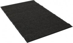 PRO-SAFE - 5 Ft. Long x 3 Ft. Wide, Poly Blended Carpet Surface, Ribbed Entrance Matting - 5/16 Inch Thick, Indoor, Medium Traffic, Vinyl, Gray - Caliber Tooling