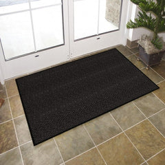 Entrance Mat: 60' Long, 3' Wide, Poly-Blended Carpet Surface Indoor, Medium-Duty Traffic, Vinyl Base, Blue