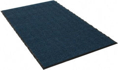 PRO-SAFE - 5 Ft. Long x 3 Ft. Wide, Poly Blended Carpet Surface, Chevron Ribbed Entrance Matting - 5/16 Inch Thick, Indoor, Medium Traffic, Vinyl, Blue, 4 Edged Side - Caliber Tooling