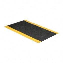 PRO-SAFE - 5' Long x 3' Wide, Dry Environment, Anti-Fatigue Matting - Black with Yellow Borders, Vinyl with Vinyl Sponge Base, Beveled on 4 Sides - Caliber Tooling