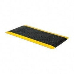 PRO-SAFE - 5' Long x 3' Wide, Dry Environment, Anti-Fatigue Matting - Black with Yellow Borders, Vinyl with Vinyl Sponge Base, Beveled on 4 Sides - Caliber Tooling