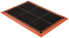 PRO-SAFE - Dry/Wet Environment, Anti-Fatigue Matting - Black with Orange Borders, Natural Rubber with Rubber Base, Beveled on 4 Sides - Caliber Tooling