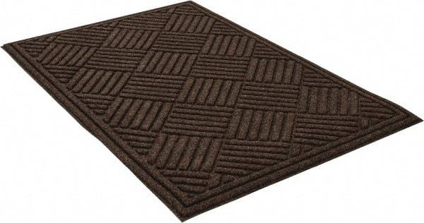 PRO-SAFE - 3 Ft. Long x 2 Ft. Wide, Poly Blended Carpet Surface, Raised Diamond Pattern Entrance Matting - 1/4 Inch Thick, Indoor, Heavy Traffic, Recycled Rubber, Walnut - Caliber Tooling