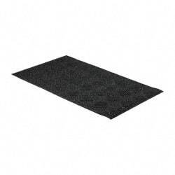 PRO-SAFE - 5 Ft. Long x 3 Ft. Wide, Poly Blended Carpet Surface, Raised Diamond Pattern Entrance Matting - 1/4 Inch Thick, Indoor, Heavy Traffic, Recycled Rubber, Black - Caliber Tooling