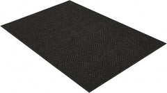 PRO-SAFE - 6 Ft. Long x 4 Ft. Wide, Poly Blended Carpet Surface, Raised Diamond Pattern Entrance Matting - 1/4 Inch Thick, Indoor, Heavy Traffic, Recycled Rubber, Black - Caliber Tooling