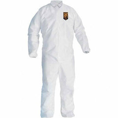 KleenGuard - Size L SMS General Purpose Coveralls - White, Zipper Closure, Elastic Cuffs, Elastic Ankles, Seamless - Caliber Tooling