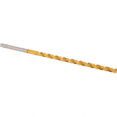 Taper Length Drill Bit: 0.1250″ Dia, 130 ° Coated, 2.7165″ Flute Length, 4.1732″ OAL, RH Cut, Spiral Flute, Cylindrical Shank, Series 669