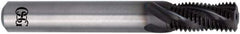 OSG - 3/8-16 UNC, 0.3" Cutting Diam, 3 Flute, Solid Carbide Helical Flute Thread Mill - Internal Thread, 19/32" LOC, 3" OAL, 5/16" Shank Diam - Caliber Tooling