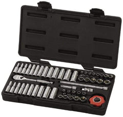 GearWrench - 51 Piece 1/4" Drive Deep Well Socket Set - 6 Points, 3/16" to 9/16" (4mm to 15mm) Range, Inch/Metric Measurement Standard - Caliber Tooling