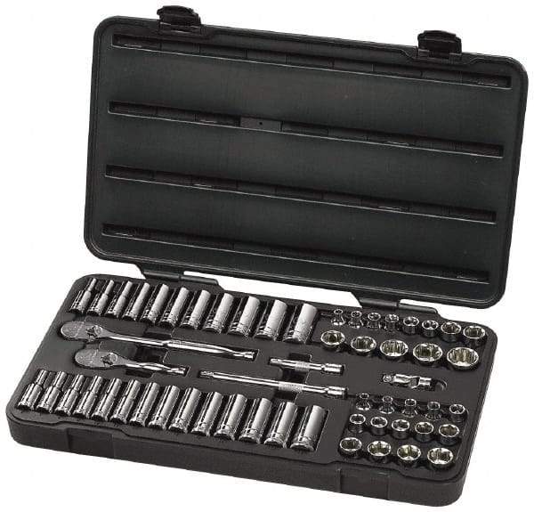 GearWrench - 57 Piece 3/8" Drive Deep Well Socket Set - 6 Points, 1/4" to 1" (6mm to 19mm) Range, Inch/Metric Measurement Standard - Caliber Tooling