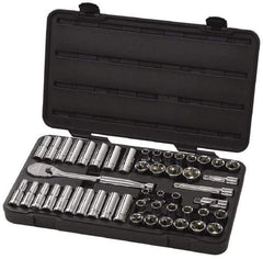 GearWrench - 49 Piece 1/2" Drive Deep Well Socket Set - 6 Points, 7/16" to 1-1/8" (10mm to 24mm) Range, Inch/Metric Measurement Standard - Caliber Tooling