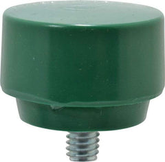 NUPLA - 1-1/2" Face Diam, Grade Tough, Green Hammer Tip/Face - Plastic - Caliber Tooling