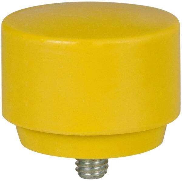 NUPLA - 2" Face Diam, Grade Extra Hard, Yellow Hammer Tip/Face - Plastic - Caliber Tooling